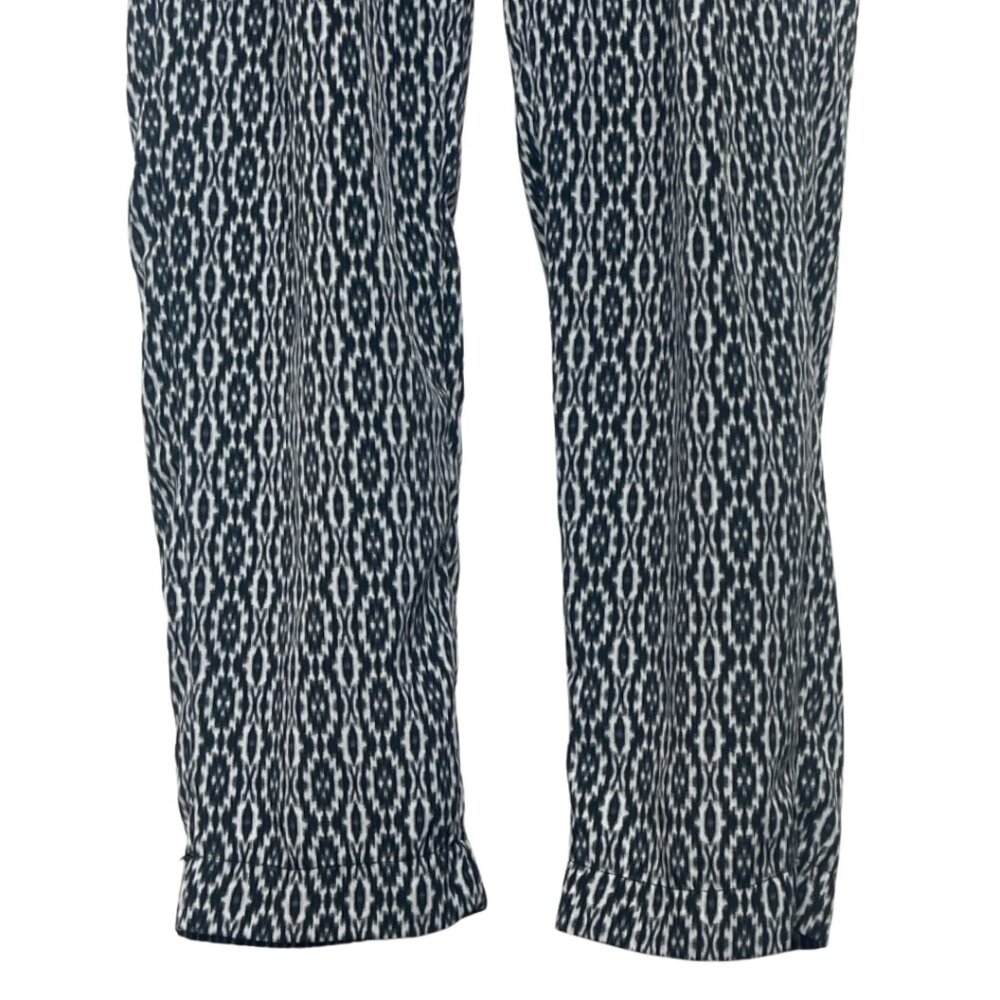 TRUCCO | Women's Blue and White Geometric Print Loose Fit Casual Pants | Size L - Picture 4 of 11